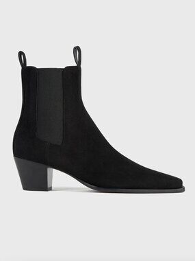 Toteme suede City boot in black size 42